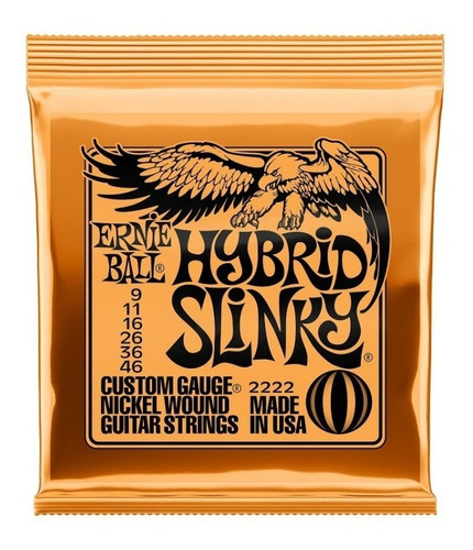 Imagen 3 de 3 de Encordado Guitarra Electrica Ernie Ball Hybrid Slinky .9