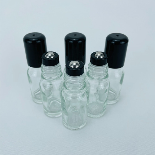 Frasco Roll On 10 Ml Vidrio Canica Acero Inoxidable 10pz