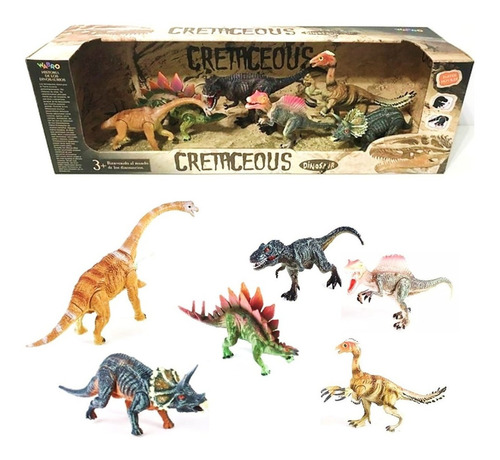 Cretaceous Set De Dinosaurios Articulados 6 Pzas ELG 99551