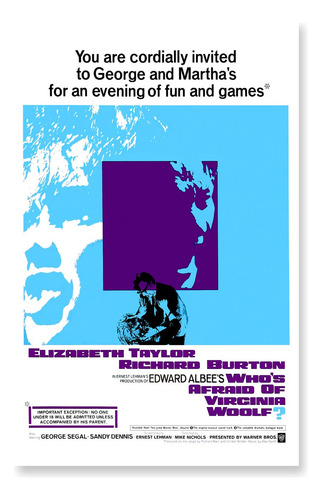 Poster Cartaz Quem Tem Medo De Virginia Woolf - 30x45cm