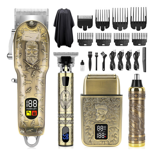 Kit Maquina Corte Profissional Cabelo Barba Sem Fio 21pcs