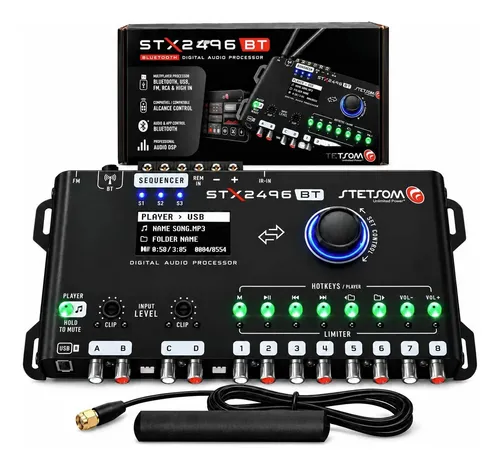 Processador Crossover Stetsom Stx2496 Bt 8canal Bluetooth Fm