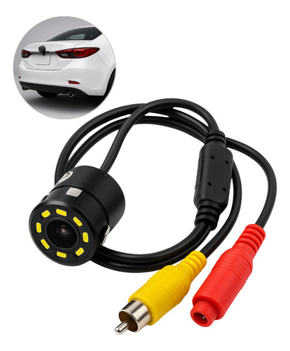 Câmera Automotiva De Ré 8 Led Hd Infravermelho Visão Noturna