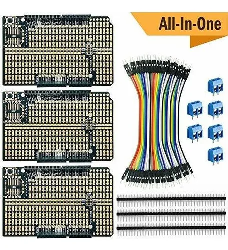 Electrocookie Arduino Prototype Shield Board Kit, Proto Pcb | Envío gratis