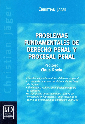 Problemas Fundamentales De Derecho Penal Y Procesal Penal.