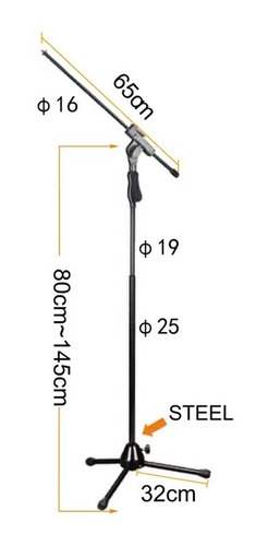 Pedestal Parante Soporte De Microfono Con Boom Hidraulico