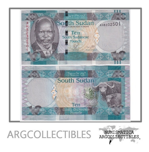 Sudan Del Sur Billete 10 Pounds 2011 P-7 Unc