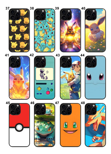 Funda Carcasa Pokemon Pikachu Ash Anime Para Samsung A Y J Negro A03 Core
