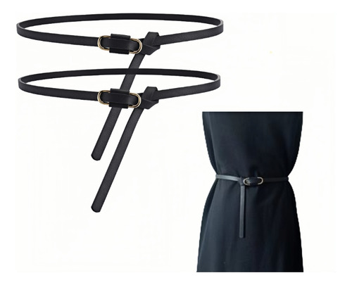 2pcs Cinturones Mujer De Piel Para Vestidos Clásico Casual 