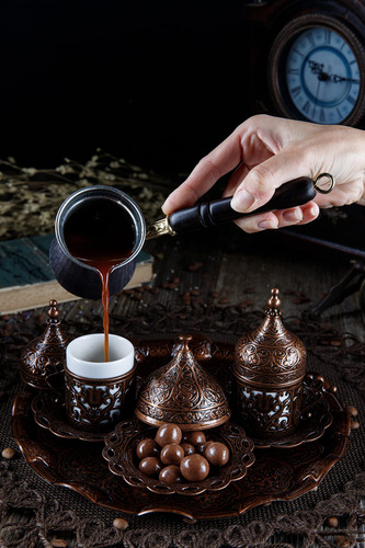 Juego Completo De Café Turco Cobre 12 Piezas.