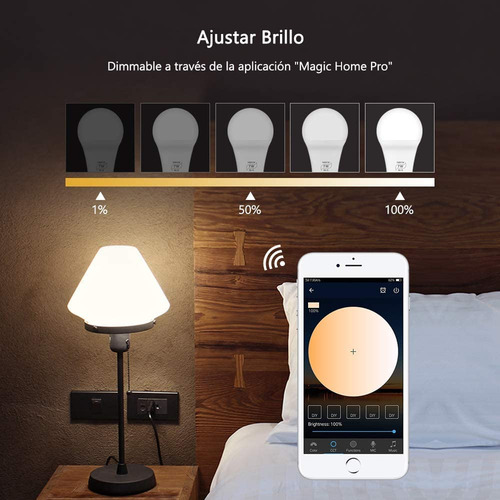 Smart Focos Alexa Wi-fi, Focus Led E27 9 W Rgb 2.4 Ghz,