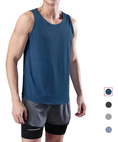 Camiseta Gym Quick Dry Tank Sin Mangas Hombre Deportiva