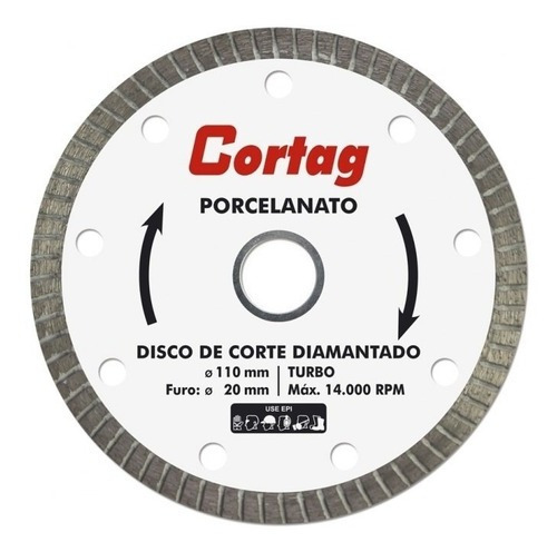 Kit 5x Disco Diamantado Cortag 110mm F20mm 60863 Porcelanato Cor Branco