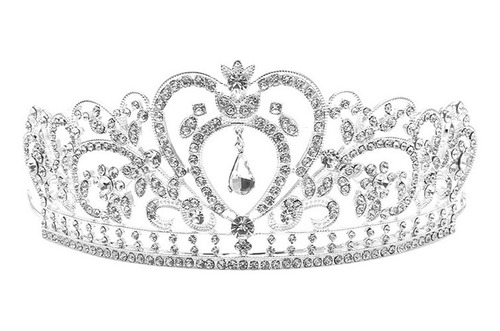 (w) Diadema Con Corona De Princesa Para Novia Con Diamantes