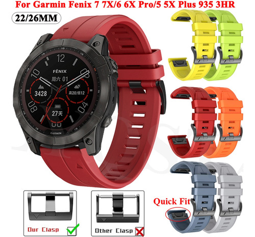Correas De Banda De Reloj De Silicona Quickfit Para Garmin