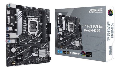Tarjeta Madre Asus Prime B760m-k D4 Intel B760m Socket 1700