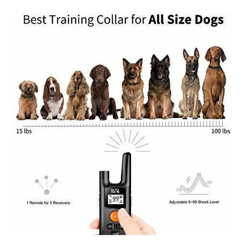Collar De Adiestramiento Recargable Para Perros Con 3 Modos