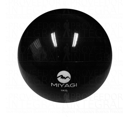 Balón Pelota Medicinal C/ Peso Inflable 1 Kg Negro Miyagi