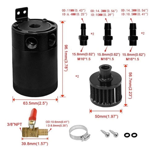 Oil Catch Can Pcv Respiro Motor Tunning Óleo Reservatório Vw