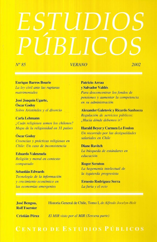 Estudios Públicos Verano 2002 / N° 85