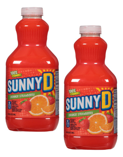 2pz Jugo Sunny D Naranja Fresa 1890ml Importado