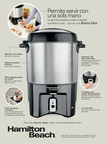 Cafetera De Urna Percoladora 40 Tazas Hamilton Beach 40540r | Envío gratis
