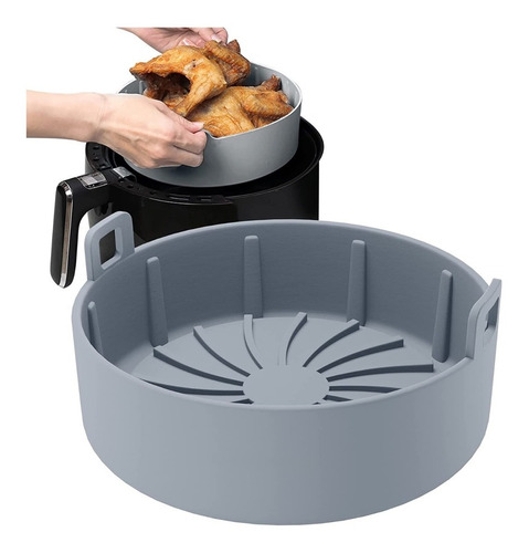 Molde Recipiente Silicona 19cm P/ Freidora De Aire Airfryer