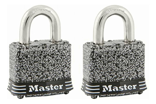 Master Lock 380t, 1-9/16 W, Negro, 2 Piezas