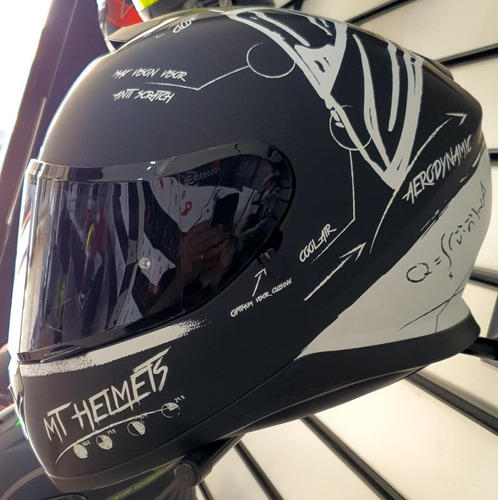 Imagen 3 de 10 de Casco Mt Helmets Thunder 3 Sv Board Mate Negro Con Blanco