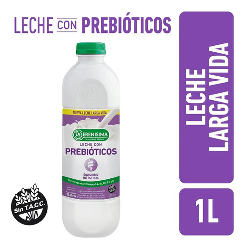 Leche Sin Lactosa Prebioticos La Serenisima X 1l Pack X 18u 
