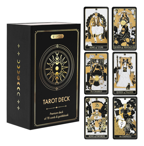 78 Cartas De Tarot Clasico Dorado Y Guia Para Principiantes