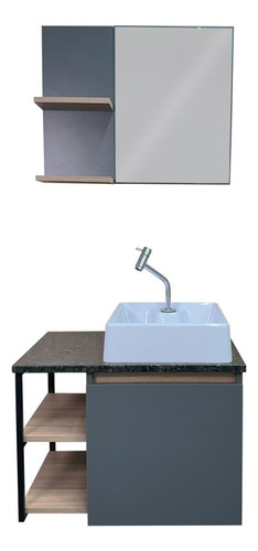 Conjunto Armário Gabinete Com Espelho E Cuba Para Banheiro