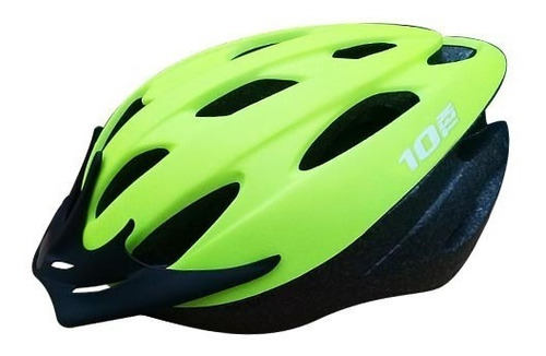 Casco Para Ciclismo Marca 10 Ten Verde Fluor C/ Visera Y Luz