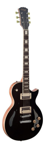 Guitarra eléctrica Stagg L Series Zebra de caoba black brillante con diapasón de palo de rosa
