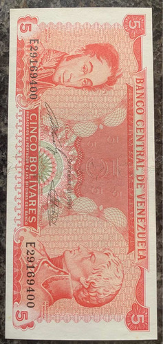 Billete De Bs 5, Año 1989, Sin Circular.