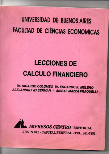 Lecciones Calculo Financiero  