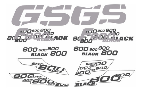 Kit Adesivos Emblemas Bmw F800gs Triple Black Ca03108 Cor Cinza