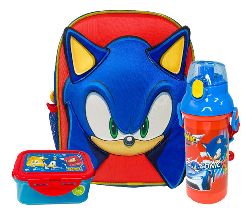 Sonic Mochila C/capucha + Tomatodo 480 Ml + Taper