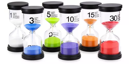 Set 5 relojes de arena · El tiempo con niños