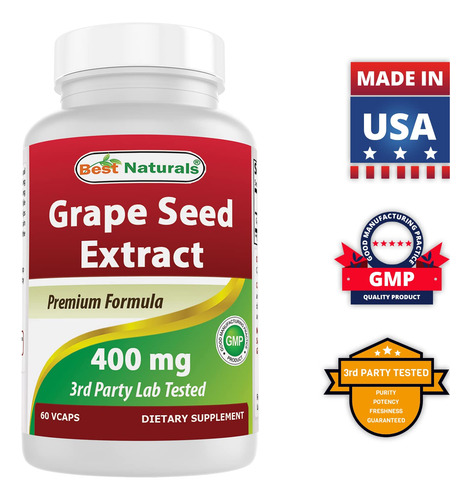 Best Naturals Extracto Semilla De Uva 400mg 120 Cápsulas Veg