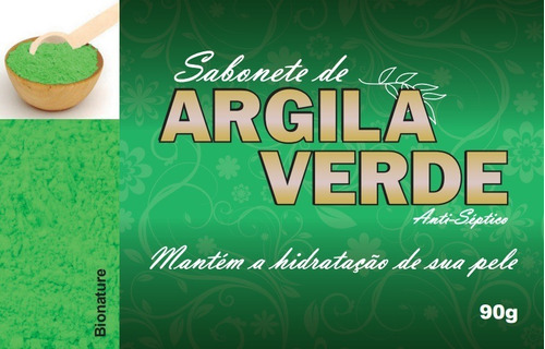 Imagem 1 de 5 de Sabonete De Argila Verde - Kit 12 Unidades