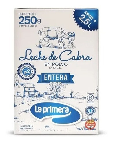 Leche De Cabra Entera, En Polvo, La Primera X 250 Grs