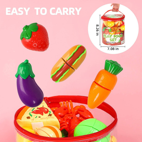 Pretend Play Food Set Shimirth 67pc For Kids Kitchen