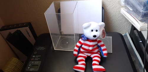 2002 Ty Inc Beanie Babies Liberty Bear Plush W Case 20 Cms