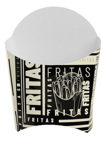 Caixa Embalagem Caixinha Batata Fritas Black Pacote C/ 250 P Cor Preto