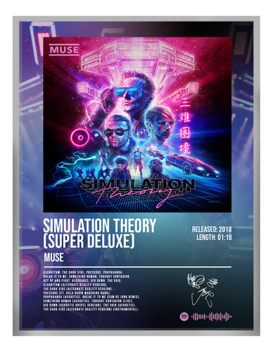 Poster Diseño Muse Simulation Theory Album Music Firma 12080