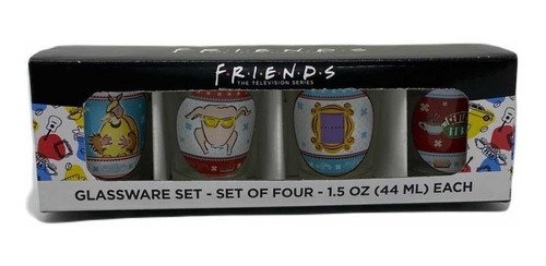 Juego De Cuatro Mini Vasos Original Friends Decorativos