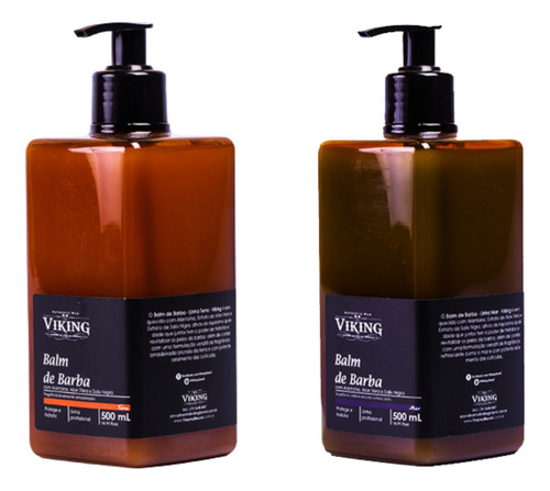 Kit 2 Balm De Barba Terra Profissional 500 Ml Viking Brand