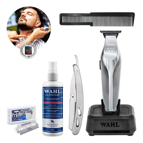 Combo Barbero Wahl Trimmer Hi-viz Con Accesorios Para Barba