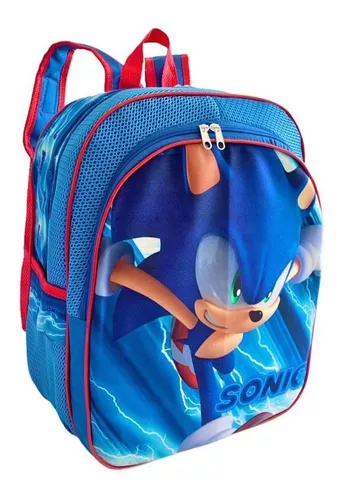 Mochila Infantil Bolsa Meninos Desenho Super Sonic O Ouriço Azul